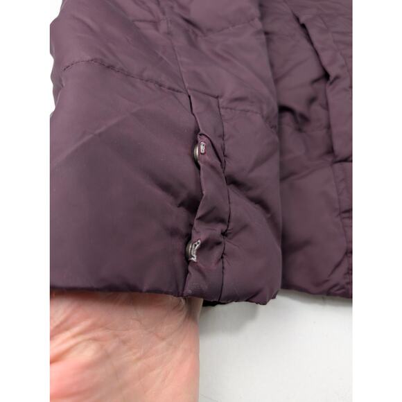 Eileen Fisher Women's Size Large Hooded Down Puffer Jacket Plum - Picture 4 of 12